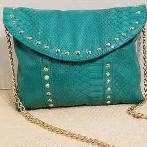 Steve Madden Green Gold Studs Crossbody Handbag